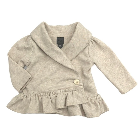 𝅺BABY Gap Oatmeal Heathered Jacket Girl 3-6 months. - Picture 1 of 2